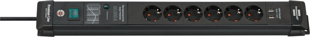 EAN 4007123674053 - Brennenstuhl 1951160606 base múltiple 3 m 6 salidas AC Interior Negro imagen 1