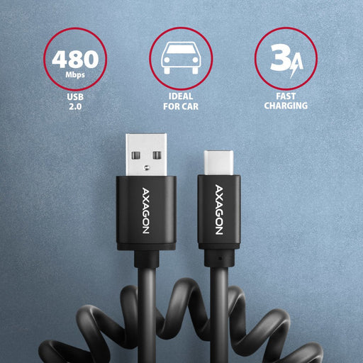 EAN 8595247905901 - Axagon BUCM-AM10TB cable USB USB 2.0 0,6 m USB C USB A Negro imagen 2