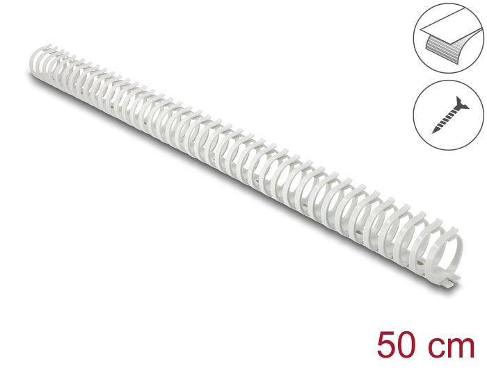 Delock Canaleta Para Cables Flexible Autoadhesivo Atornillable 34 X 35 Mm - Longitud 50 Cm Gris