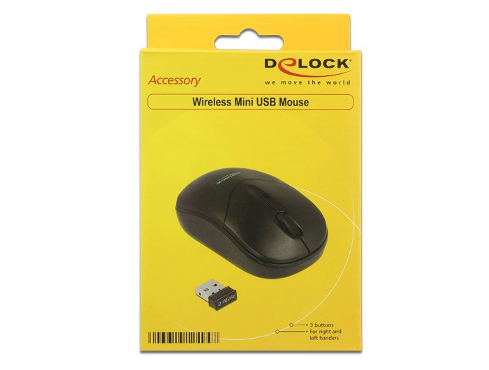 Delock 12494 Ratón Rf Inalámbrico Óptico 1000 Dpi Ambidextro