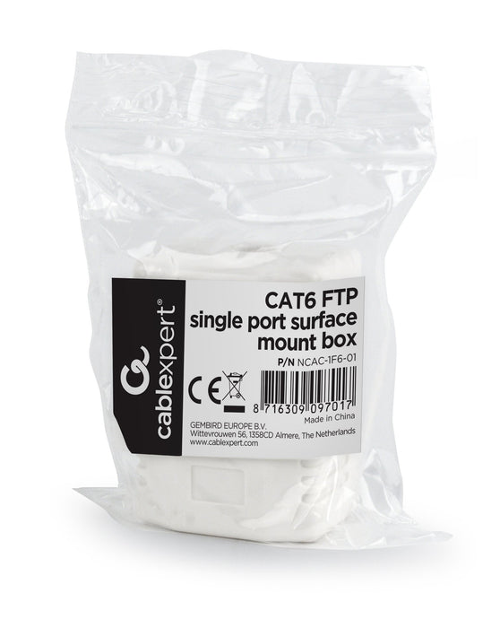 EAN 8716309097017 - Gembird NCAC-1F6-01 caja de tomacorriente RJ-45 Blanco imagen 1