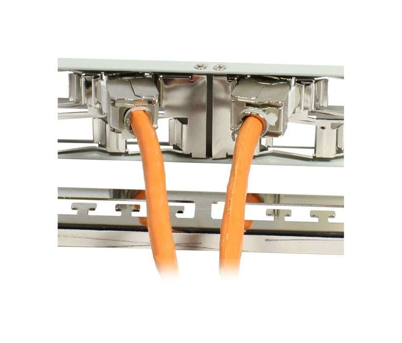 Keymone,Modulträger, 19\"Patchpanel Para 24xtp-Modul, 1he(T 96mm) 45grad Schrägauslass, Lichtgris, Synergy 21,