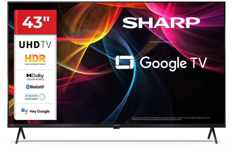 Sharp 43hl4265e 43" (108cm) 4k Ultra Hd Google Tv, Dolby Vision, Dolby Atmos