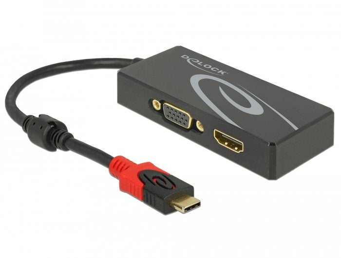 Usb Type-C Splitter (Dp Alt Mode) > 1 X Hdmi + 1 X Vga Out