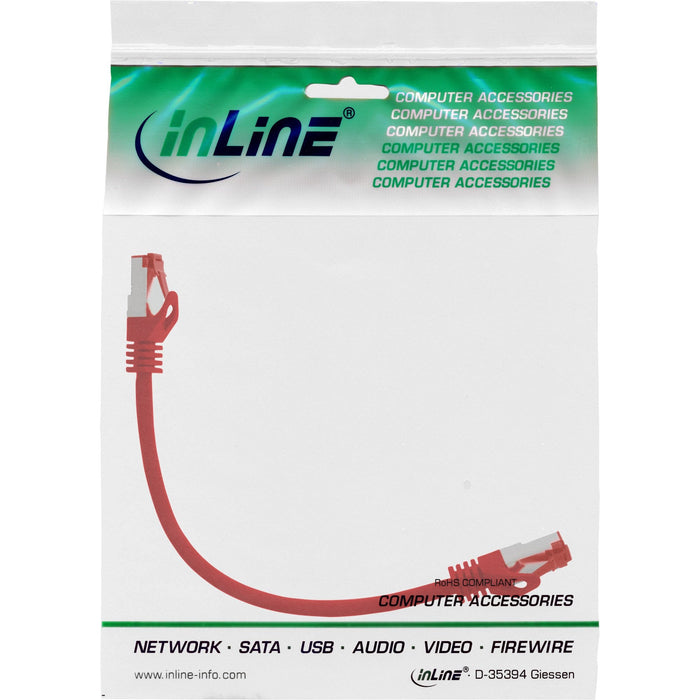 Cable De Red Inline S/Ftp Pimf Cat.6 250mhz Pvc Cobre Rojo 0.25m