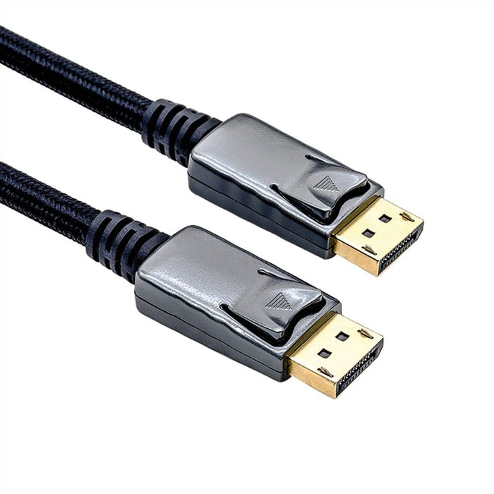 Roline Displayport Cable, Dp-Dp, V1.2, St - St, Schwarz-Metallic, 1 M