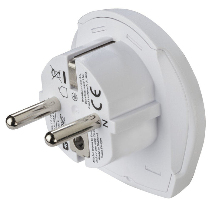 Hama World Travel Pro Adaptador De Viaje Universal - Potencia Hasta 1680w - Voltaje 110-240v - Blanco