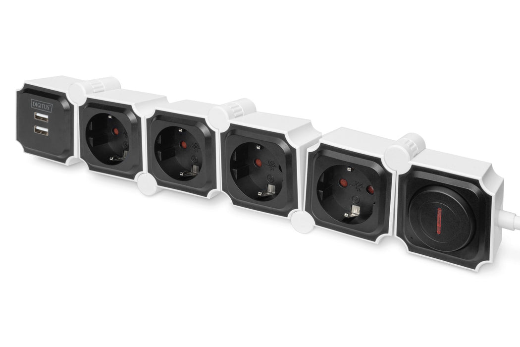 EAN 4016032463917 - Digitus DA-70620 base múltiple 1,6 m 4 salidas AC Interior Negro, Blanco imagen 4