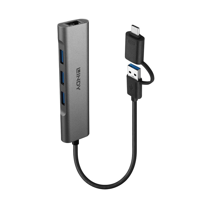 EAN 4002888433792 - Lindy 43379 hub de interfaz USB 3.2 Gen 1 (3.1 Gen 1) Type-A + Type-C 5000 Mbit/s Gris imagen 1