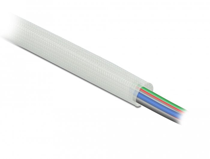 Schutzschlauch Glasfasergeflecht 10 M X 10 Mm Weiss