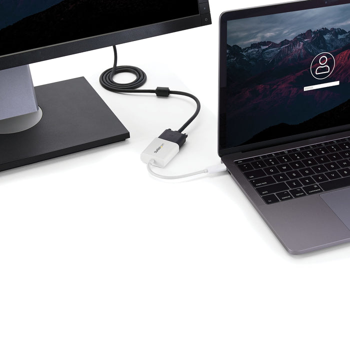 Startech.Com Adaptador Gráfico Usb-C A Vga Conversor De Vídeo Usb 3.1 Type-C A Vga Blanco Adaptador Usb / Vga Usb-C (M) A Hd-15 (Vga) (H) Usb 3.1 Gen 1 / Thunderbolt 3 17.5 M Alimentación Usb Admite 1920x1200 (Wuxga) Blanco Para P/N: Tb