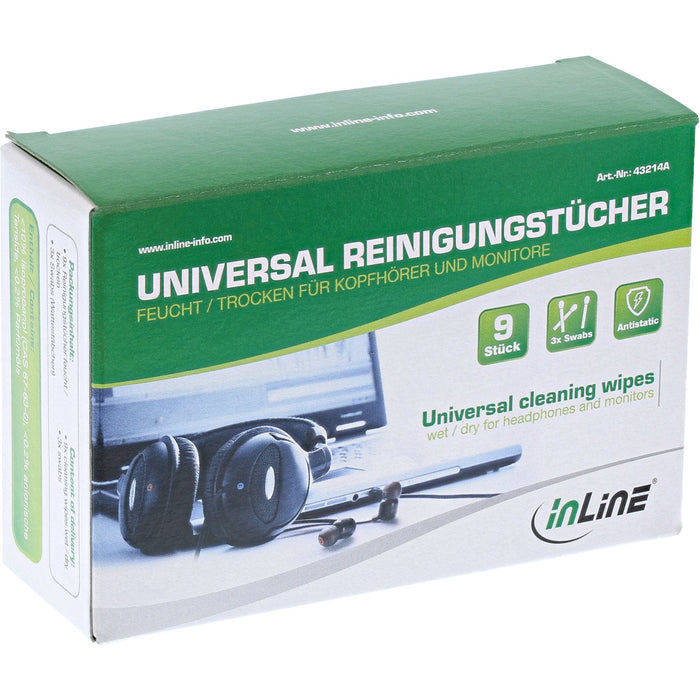 Toallitas De Limpieza Universales Inline Húmedas/Secas Para Auriculares Y Monitores
