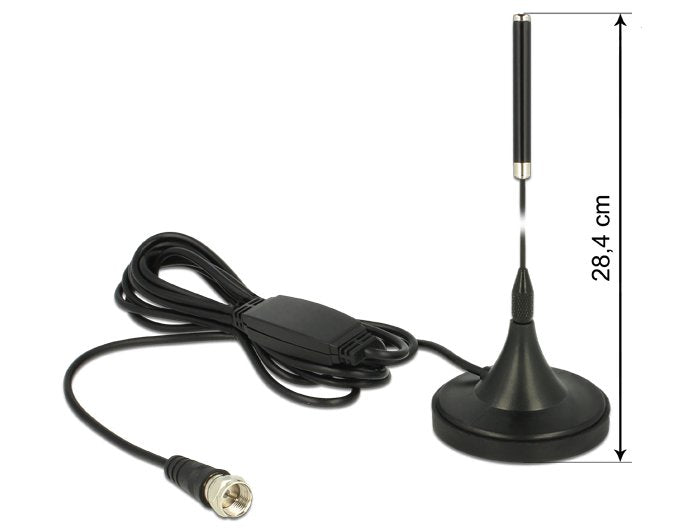 Delock Dab+ Antenne F Stecker 0 Db Omnidirektional Mit Magnetischem Standfuss Starr Schwarz