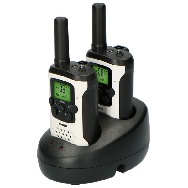 Alecto Walkie Talkie 2er Set 7 Km Reichweite, Weiss/Schwarz