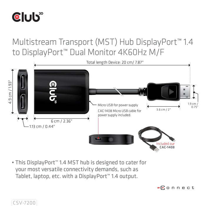 EAN 8719214471972 - CLUB3D CSV-7220 adaptador de cable de vídeo 1 m DisplayPort HDMI + DisplayPort Gris imagen 6