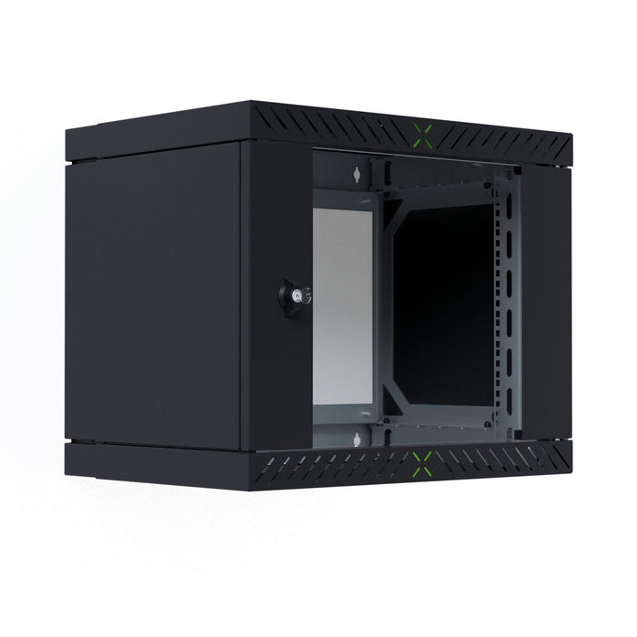 Armario De Pared X-Rack De 19" Con Puerta De Vidrio De 400-600 Mm, 9u, Negro.