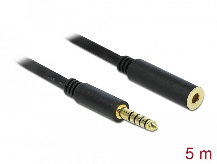 Delock Verlängerungscable Klinke 4,4 Mm 5 Pin Stecker Zu Buchse 5 M Schwarz