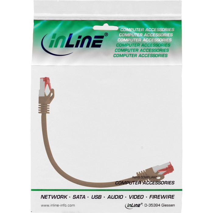Cable De Red Inline S/Ftp Pimf Cat.6 250mhz Pvc Marrón Cobre 0.3m