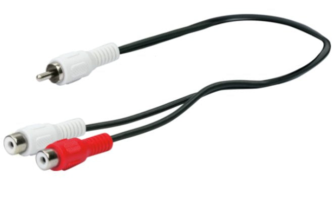 Schwaiger Cinch Y-Adapter 1xste 2xbu 0,2m Negro