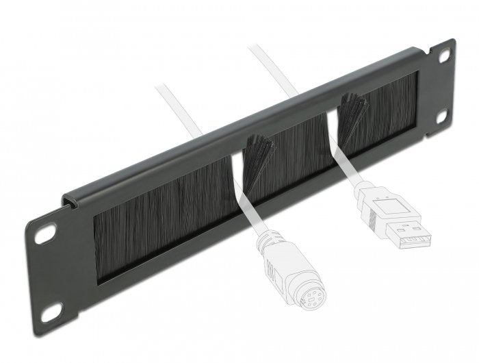 Delock 10 Cepillo Gestión Cable 1 U Negro