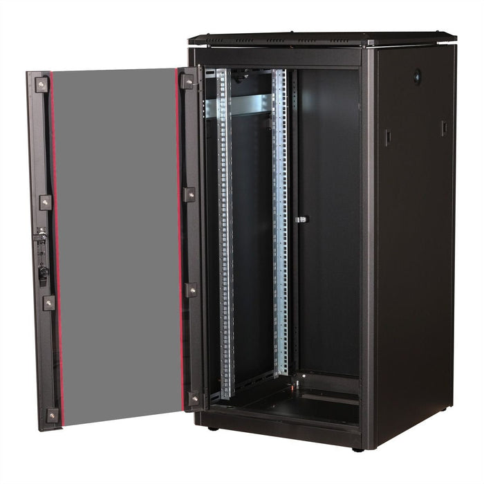 Roline 19-Zoll Netzwerkschrank Pro 22 He, 600x600 Bxt Glastr Schwarz