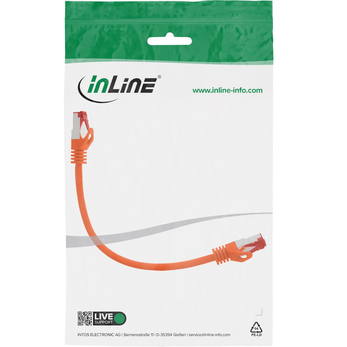 Cable De Red Inline S/Ftp Pimf Cat.6 250mhz Pvc Cobre Naranja 0.3m