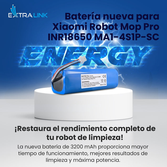 EAN 5906168630651 - Extralink Xiaomi Robot Mop Pro INR18650 MA1-4S1P-SC | Baterija, akumuliatorius | 3200 mAh 47,36 Wh baterí imagen 6