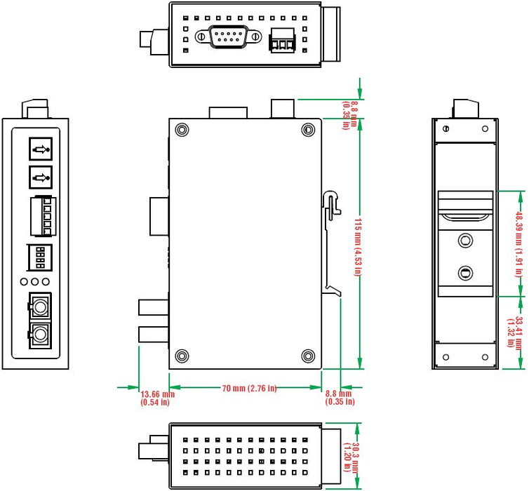 EAN 5703431434295 - Moxa ICF-1150I-M-SC convertidor, repetidor y aislador en serie RS-232 Fibra (SC) imagen 2