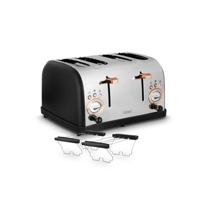 Tostadora Lauben Lbn4st1500bc 6 4 Rebanada(S) 1500 W Negro, Acero Inoxidable