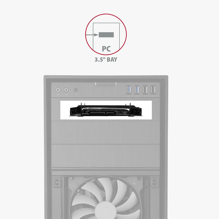 EAN 8595247905512 - Axagon RHD-225 Halterahmen für 2x 2.5\" im 3.5\" PCI-Slot - schwarz Negro Metal imagen 7