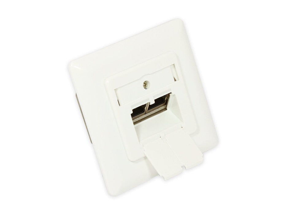 Netzwerkdose Cat. 6a, 2xrj45, Geschirmt, Up, Designfähig, Vertikale Cablezuführung, Perlweiss Ral1013, Good Connections®