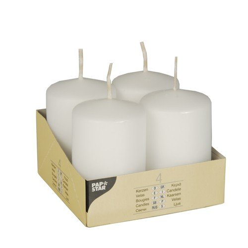 Candle Papstar Stumpenkerzen 8 Cm Blanco