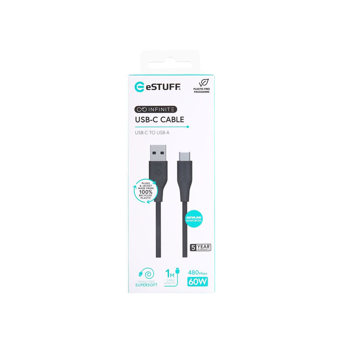 EAN 5715328134713 - eSTUFF ES605180 cable USB USB 2.0 1 m USB C USB A 60 W Negro imagen 2