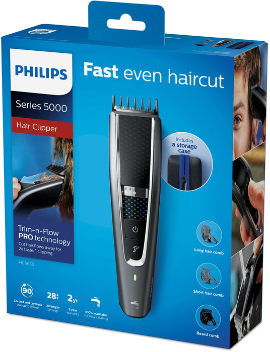 EAN 8710103897866 - Philips 5000 series HC5650/15 cortadora de pelo y maquinilla Negro, Plata 28 Ión de litio imagen 3