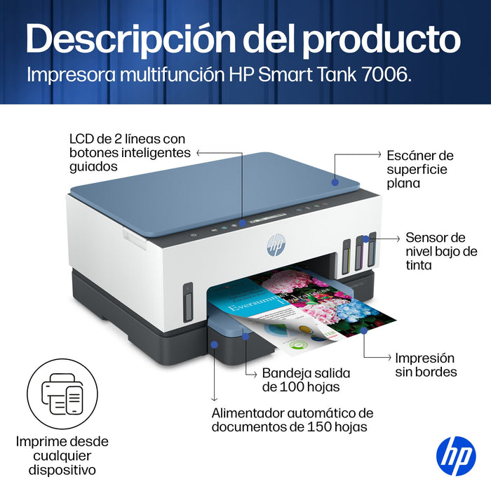 EAN 0195908302391 - HP Smart Tank 7006 All-in-One Printer Inyección de tinta térmica A4 4800 x 1200 DPI 15 ppm Wifi imagen 13