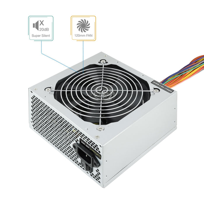 EAN 8433281007192 - TooQ Fonte Ecopower II unidad de fuente de alimentación 500 W 20+4 pin ATX ATX Plata imagen 4