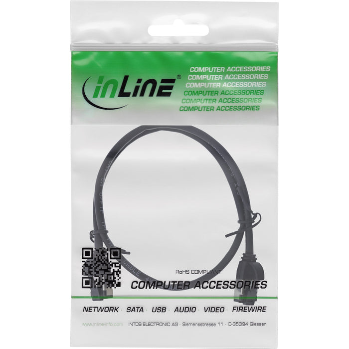 Inline® Cable De Red Slim, U/Ftp, Cat.8.1, Tpe Halogen-Free, Negro 0.3m