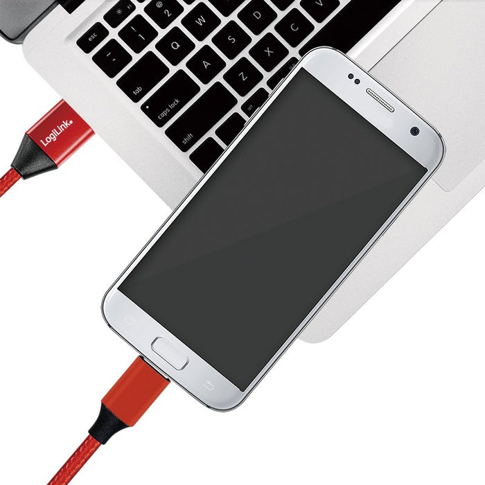 EAN 4052792052787 - LogiLink CU0151 cable USB USB 2.0 0,3 m USB A Micro-USB B Rojo imagen 2