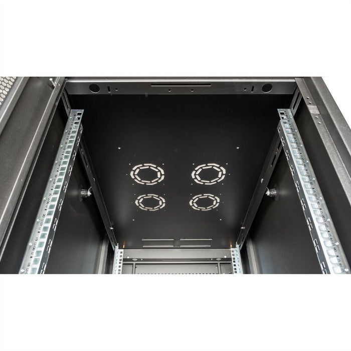 Roline 19-Zoll Serverschrank Basic 26 He, 600x1000 Bxt Perforiert Schwarz