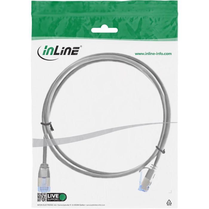 Cable De Red Inline Slim Redondo U/Ftp Cat.6a Negro 3m