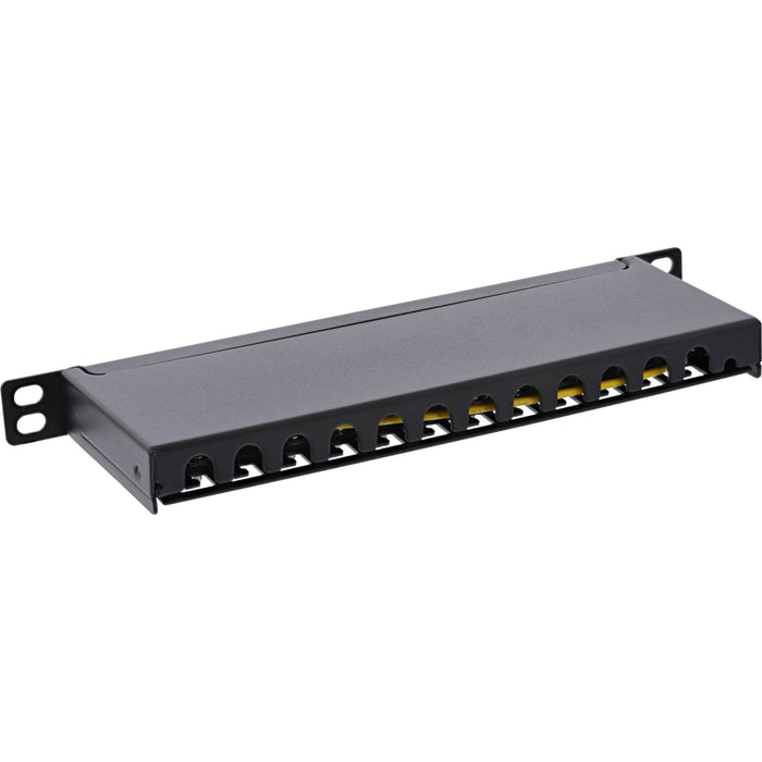 Patch Panel Inline De 10" Cat.6a 0.5u 12 Puertos, Negro Ral9005