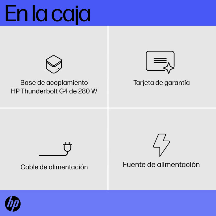 EAN 5715063010839 - HP Thunderbolt 280W G4 Dock w/Combo Cable Alámbrico Thunderbolt 4 Negro imagen 3