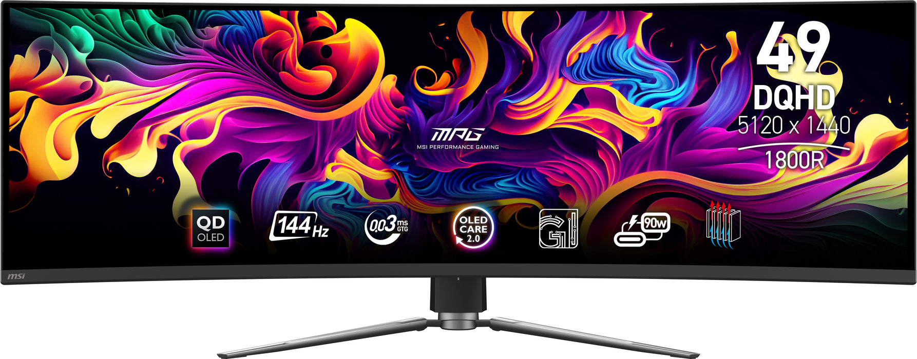 Monitor Msi Mpg 491cqp Qd-Oled  (49") 5120 X 1440 Pixeles Dqhd Qdoled Negro