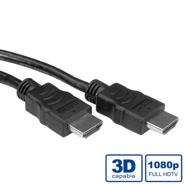 Value Hdmi Hs Cable+Ethernet. A-A. M/M. Black 7.5m