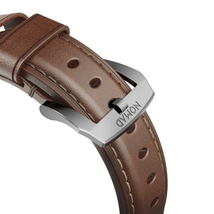 Nomad Strap Trad. Lthr. Brown Connect. Silver 42/44/45/49mm