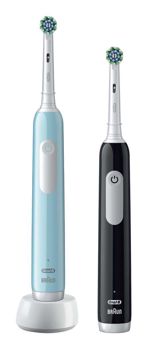 EAN 8001090915016 - Oral-B Pro 1 PRO1CRSDUO cepillo eléctrico para dientes Adulto Cepillo dental oscilante Negro, Turquesa, B imagen 1