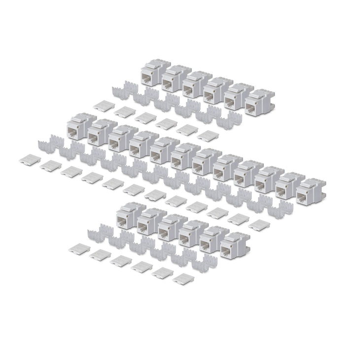 Startech.Com Cat6 Keystone Jack Módulo, Pack De 24 Rj45 Ethernet Keystone Conector Hembra, Utp Cat6 Wandbuchse, 180 Grad 110 Punch Down Conector Hembra, Blanco, Plano, Blanco, Rj-45, Conector Hembra, Conector Hembra, 10gbase-T