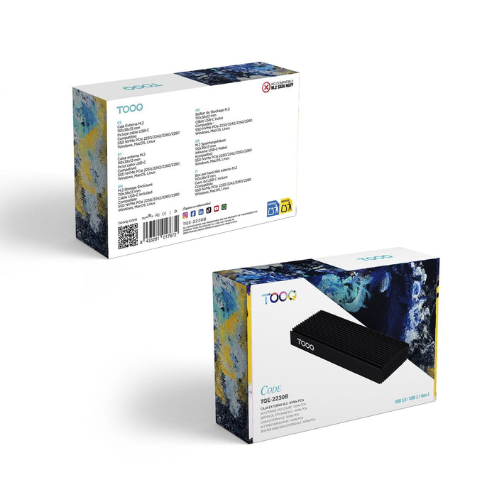 Caja Externa Para Disco Ssd M.2 Nvme Tooq Tqe-2230b Usb 3.1