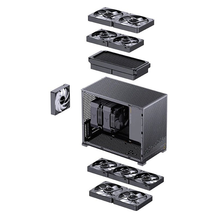 Jonsbo D32 Pro Negro Pc-Gehäuse, Mini-Gehäuse, Matx, Tempered Glass - Schwarz