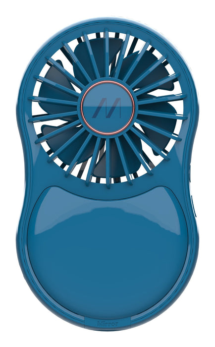 Muitomas Mini Portable Fan With Mirror And Light Blue Mirrorfanbl